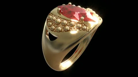 Ring Deep-Red Sunstone Stock Footage 12455903