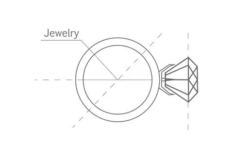 Ring with Diamond, Graphic Scheme Stock Illustration