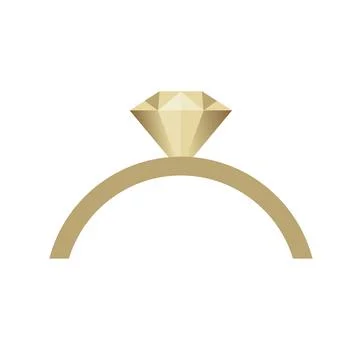 Ring Diamond Icon Design Template. Gold palette, isolated vector illustration Stock Illustration