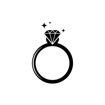 Ring diamond icon. Vector on isolated white background. EPS 10 Stock Illustration