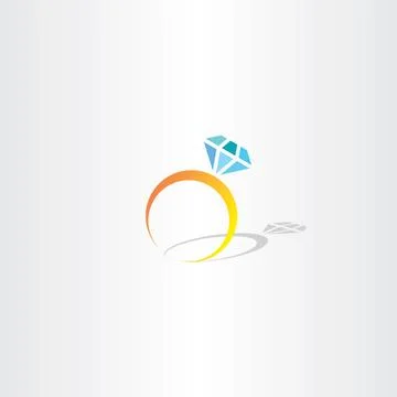 Ring with diamond icon vector logo Illustrazione stock
