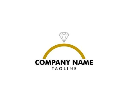 Ring with Diamond Icon Vector Logo Template Stock Illustration