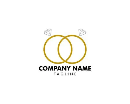 Ring with Diamond Icon Vector Logo Template Stock Illustration