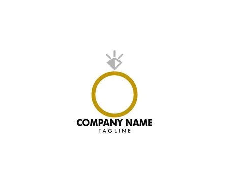 Ring with Diamond Icon Vector Logo Template Stock Illustration