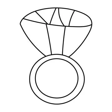 Ring diamond line wedding holiday doll icon Stock Illustration