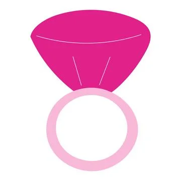 Ring diamond pink wedding holiday doll icon Stock Illustration