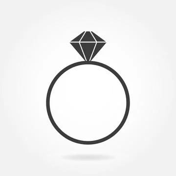 Ring with diamond. Vector icon. Stock Illustration