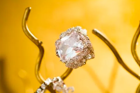 Ring with diamonds Stock Photos