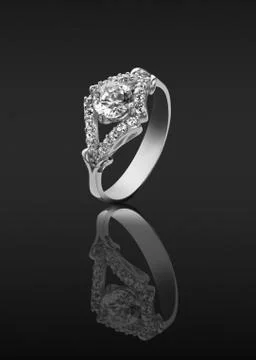 Ring with diamonds Stock Photos