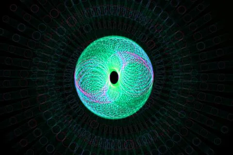 Ring digital pattern art CG background wallpaper Illustrazione stock