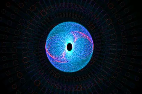 Ring digital pattern art CG background wallpaper Stock Illustration