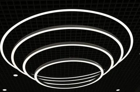 Ring diode lamp on the ceiling. Foto stock