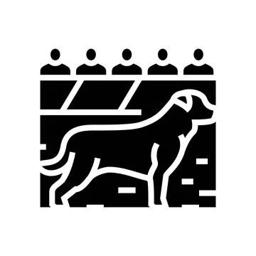 Ring dog competition show glyph icon vector illustration Stock Illustration