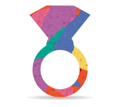 Ring drawn painted icon vector Illustrazione stock