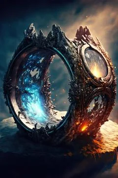 Ring of elemental command Stock Illustration