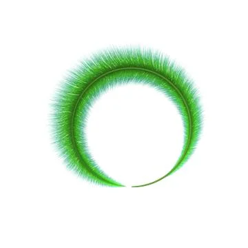 Ring of feather. Isolated on white background. 3D rendering illustration. Stock Illustration