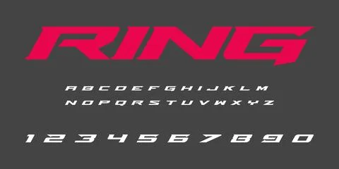 Ring Fight Font Vector – Bold Combat Typography for Boxing Stock Illustration