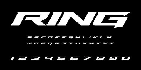 Ring Fight Font Vector - Heavy Combat Sport &amp; MMA Typography Stock Illustration