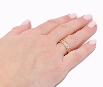 Ring on a finger Stock Photos