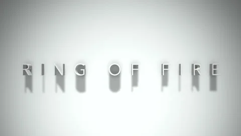 Ring of fire 3D title animation with shadows on a white background Stock Footage 298004133