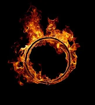 Ring fire in black Stock Photos