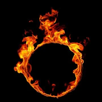 Ring fire in black Stock Photos