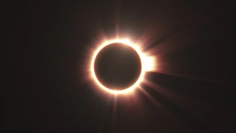Ring of fire during Total Solar Eclipse alignment. Seamless Loop Stock Footage 247684611