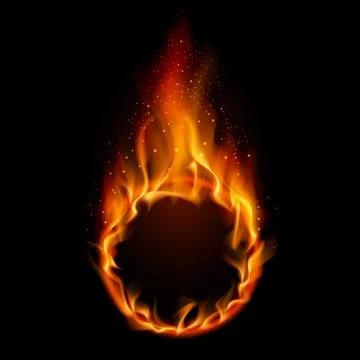 Ring of Fire. Illustration on black background for design Stock Illustration