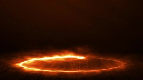 Ring of fire illustration green screen background Stock Footage 276806923