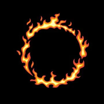 Ring of fire isolated on black background Stock Illustration