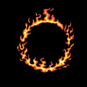 Ring of fire isolated on black background Stock Illustration