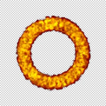 Ring of fire plasma. Isolated on transparent background. 3D rendering. Stock Illustration
