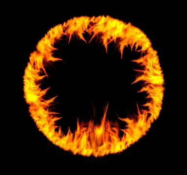 Ring of Fire Ring of wavig fire on black background Copyright: xZoonar.com... Stock Photos