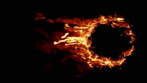 Ring of Fire in slow motion. F Stock Footage 93687882