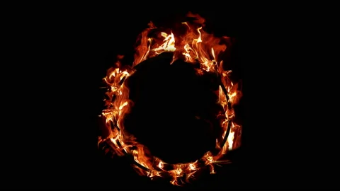 Ring of fire in slow motion seamless loop Stock Footage 93688365