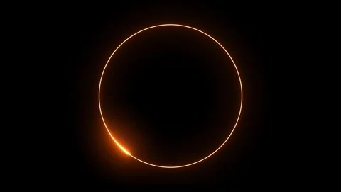 Ring of Fire Solar Eclipse with Orange Glow annular eclipse Stock Footage 318634198
