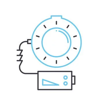 Ring flash line icon, outline symbol, vector illustration, concept sign Stock Illustration