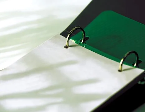 Ring folder with paper Foto stock