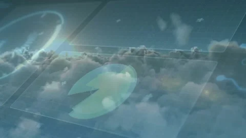 Ring gauge fading in with code text pie chart slicing rotating for data Stock Footage 320089245