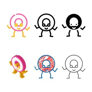 Ring geometric shape character color icon vector forms Stock Illustration
