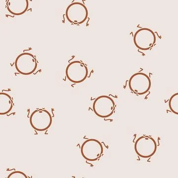 Ring geometric shape character glyph seamless pattern Illustrazione stock