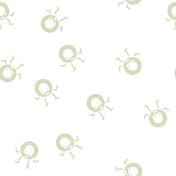 Ring geometric shape character glyph vector seamless pattern 库存插图