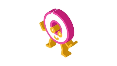 Ring geometric shape character isometric icon animation Stock Footage 327295916