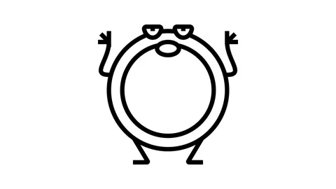 Ring geometric shape character line icon animation Stock Footage 326138714