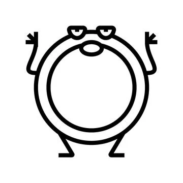 Ring geometric shape character line icon vector illustration Stockillustratie