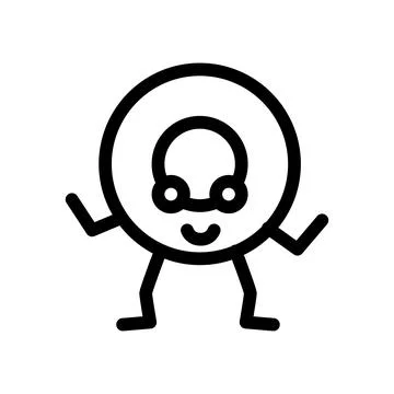 Ring geometric shape character line icon vector illustration Illustrazione stock