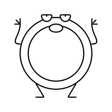 Ring geometric shape character line icon vector illustration Illustrazione stock