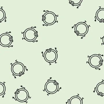Ring geometric shape character line seamless pattern Illustrazione stock