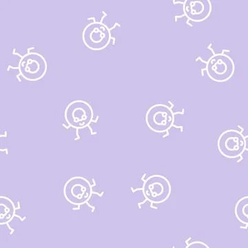 Ring geometric shape character line vector seamless pattern Stock Illustration