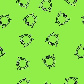 Ring geometric shape character vector seamless pattern Illustrazione stock